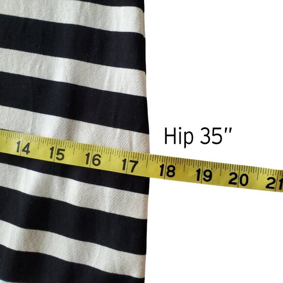 WHBM Sleeveless B & W Striped Silver Studded Cutout Neckline Shift Dress XS - Picture 14 of 15